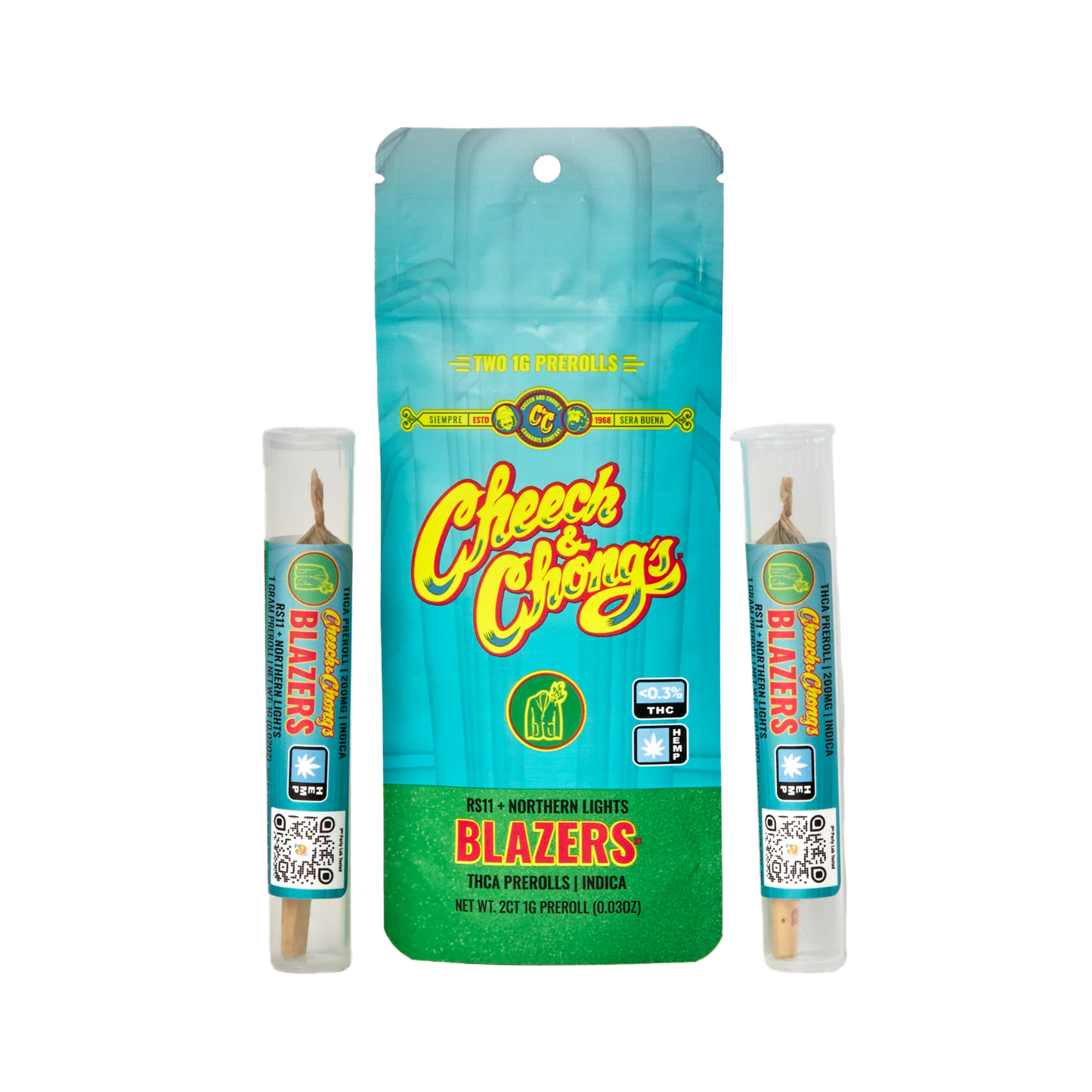 Cheech & Chong's | THCa Pre Rolls [2ct] | RS11 + Northern Lights: INDICA