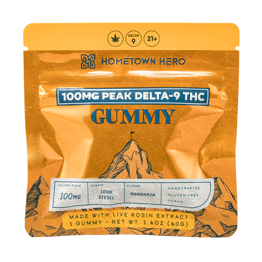 Hometown Hero | Delta-9 Peak 100mg Gummy: Mandarin Sour Diesel - Sativa
