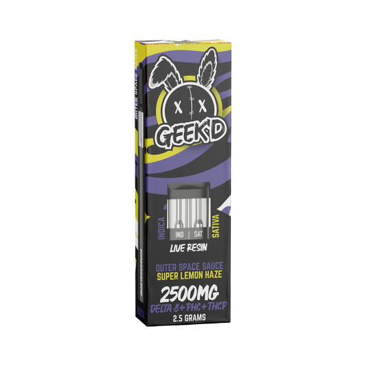 GEEK'D | Full-Spec 2.5 G Disposable Vape - 2500mg : OUTER SPACE SAUCE & SUPER LEMON HAZE