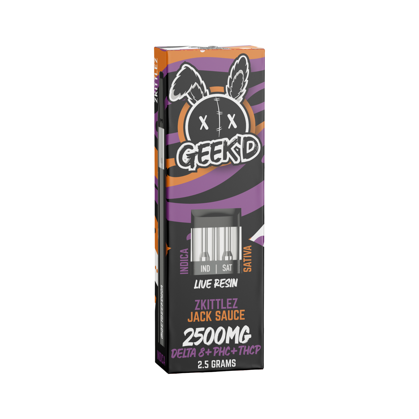 GEEK'D | Full-Spec 2.5 G Disposable Vape - 2500mg : ZKITTLES & JACK SAUCE