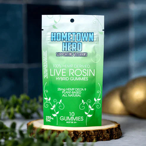 Hometown Hero | D9 Live Rosin Gummies (Naturals) | 25MG Each